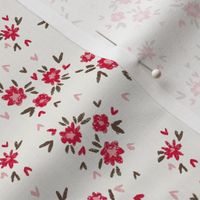 Valentines ditsy floral fabric - boho neutral aesthetic 