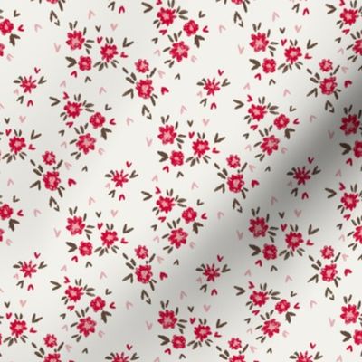 Valentines ditsy floral fabric - boho neutral aesthetic 