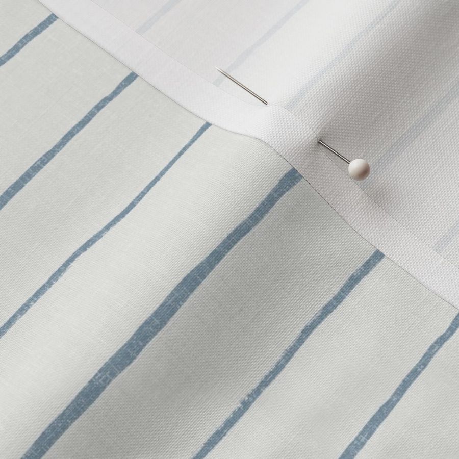 painted stripes fabric - baby nursery linen look fabric - sfx4013 denim