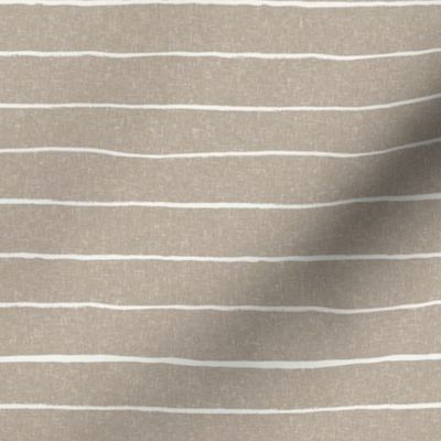 painted stripes fabric - baby nursery linen look fabric - sfx0906 taupe