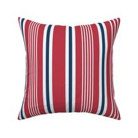 Retro vertical nautical stripes red navy