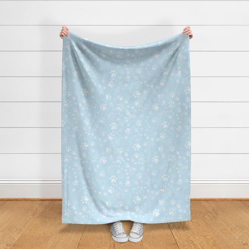 Paw prints light blue - medium scale