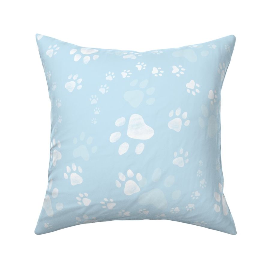 Paw prints light blue - medium scale