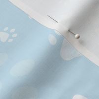 Paw prints light blue - medium scale