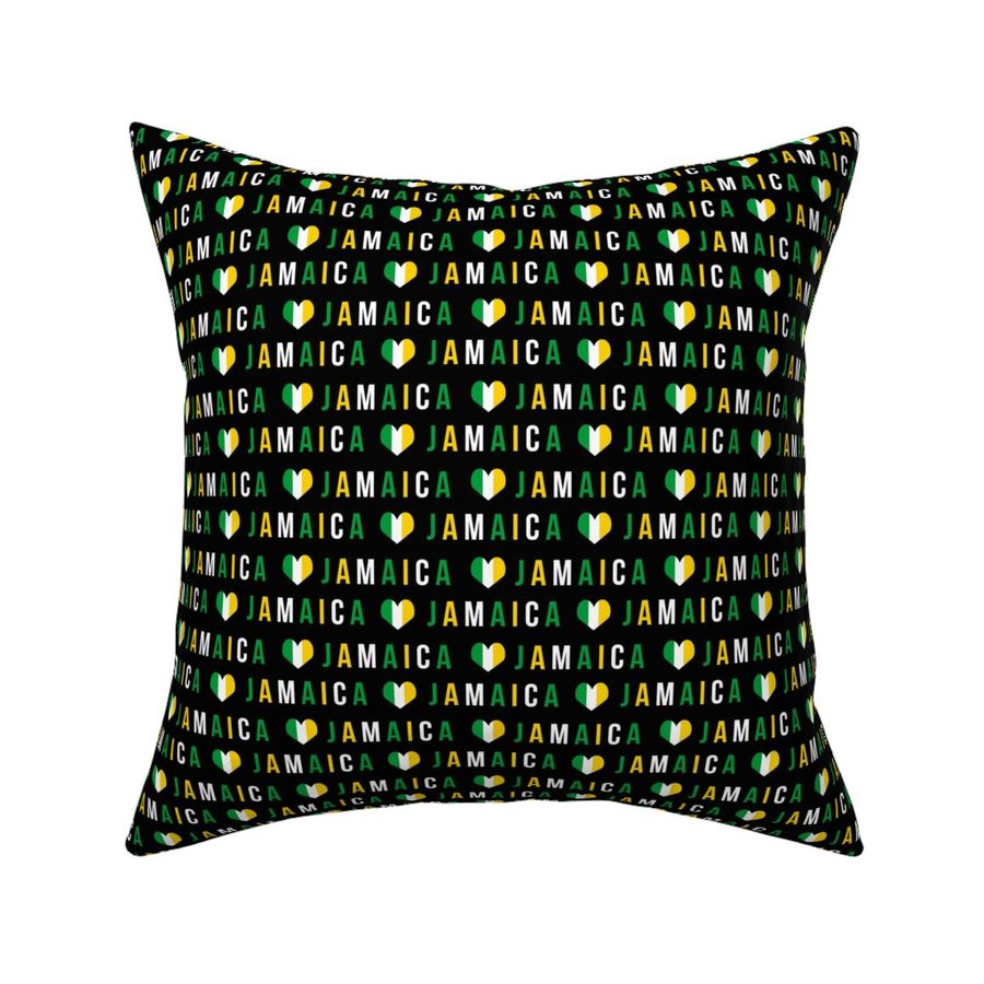 jamaica love fabric - black, green, yellow