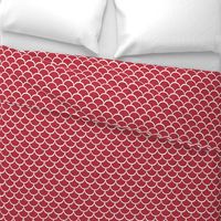 2" Fish Scale Pattern | Christmas Cardinal Red Collection