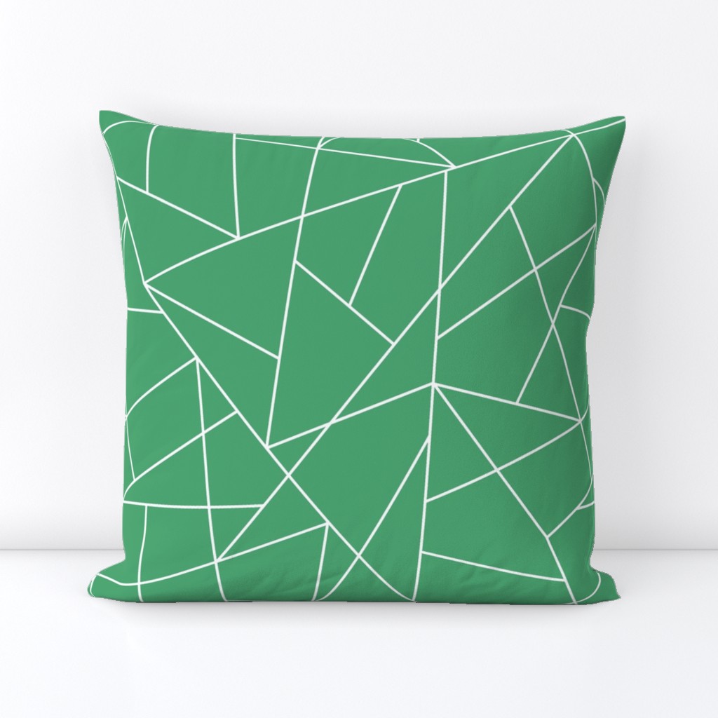 Random Geometric Lines Triangle Pattern | Christmas Jade Green Collection