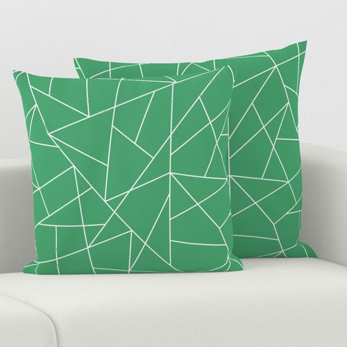 Random Geometric Lines Triangle Pattern | Christmas Jade Green Collection