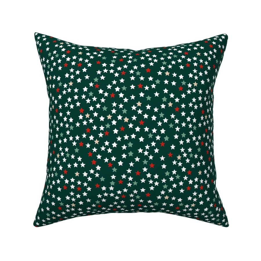 Christmas stars and sparkly night magic seasonal minimal design night green red