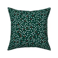 Christmas stars and sparkly night magic seasonal minimal design night green red