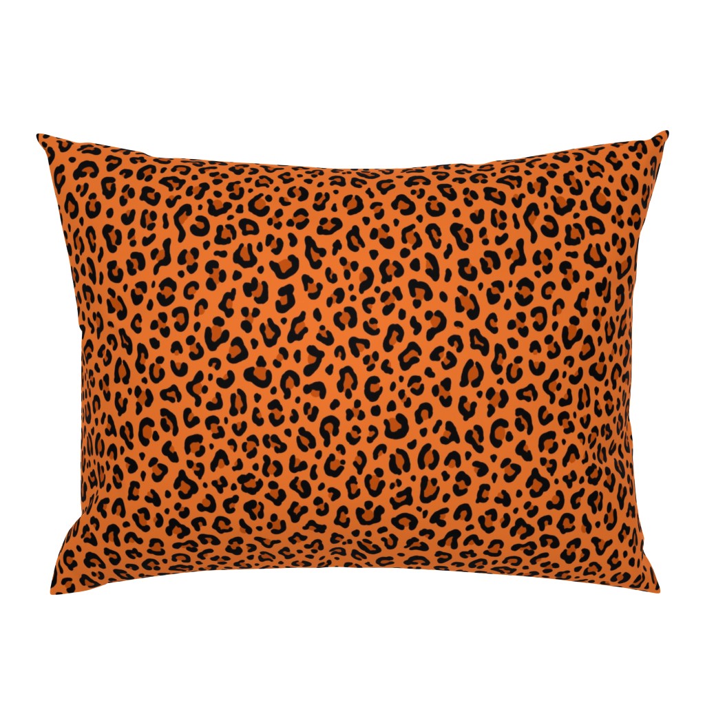 ★ LEOPARD PRINT in HALLOWEEN PUMPKIN ORANGE ★ Medium Scale / Collection : Leopard spots – Punk Rock Animal Print