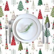 Scandinavian Christmas Trees Classic - White Background