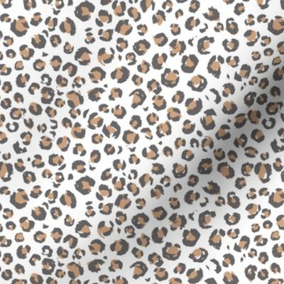 small Animal leopard Print - Faded regular tan on white ground