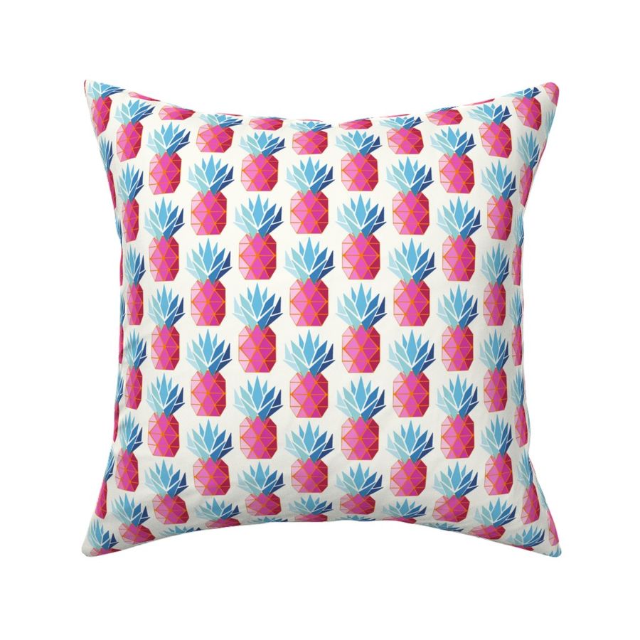 geometric pineapple/pink turquoise/small