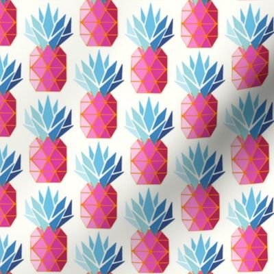 geometric pineapple/pink turquoise/small