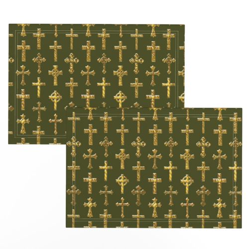 crosses brassy gold 