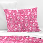 Mushrooms forest damask pink