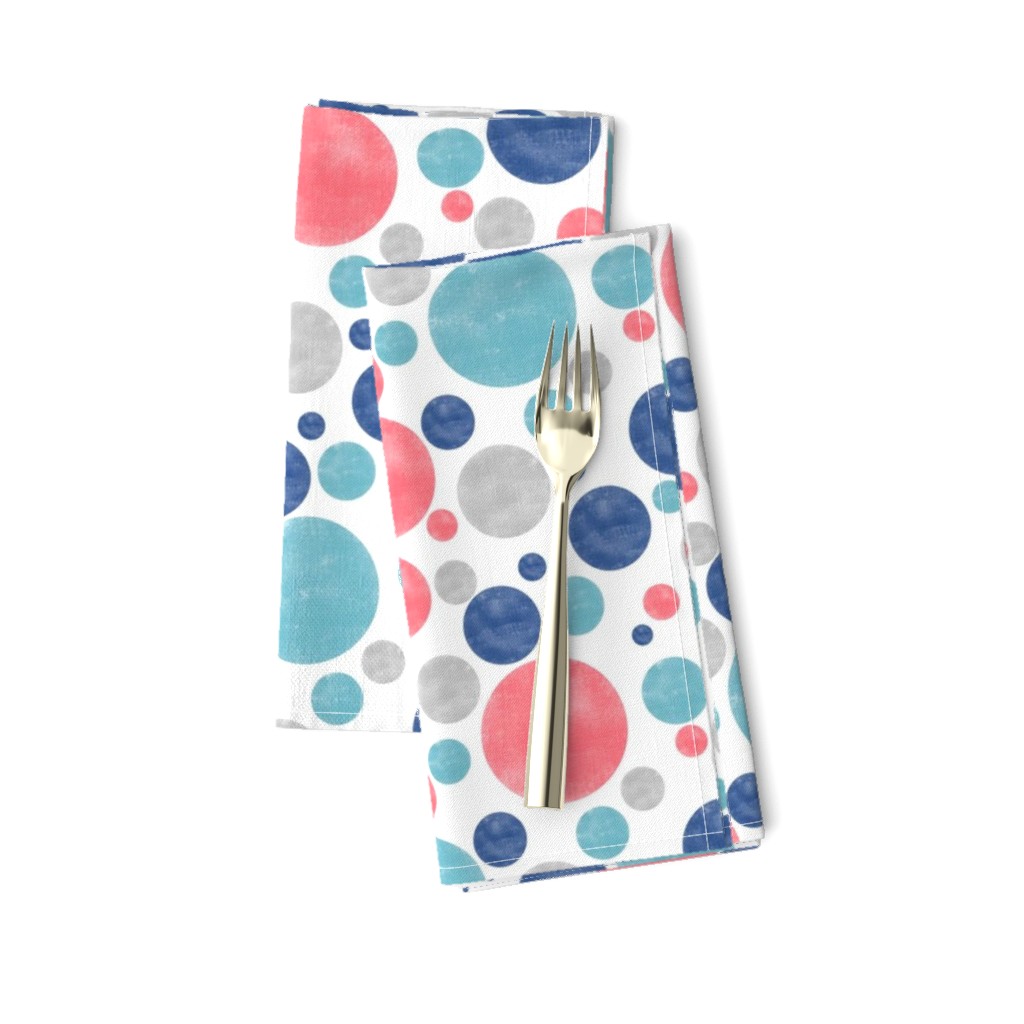 Going with The Flow Nautical Polkadots in Coral and Blue - Large Scale