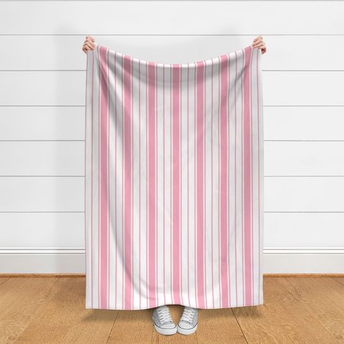 Palm Beach Pink and White Vertical French Stripe