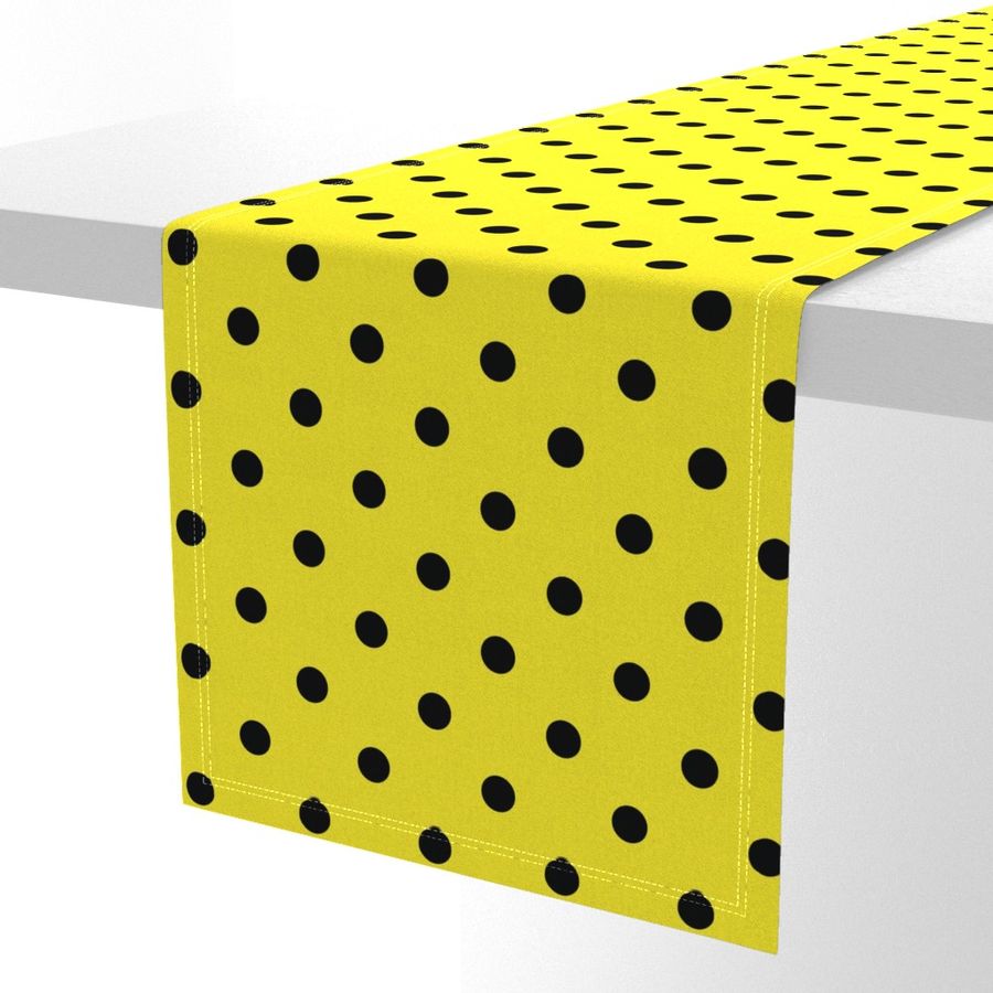 Yellow With Black Polka Dots - Large (Rainbow Collection)