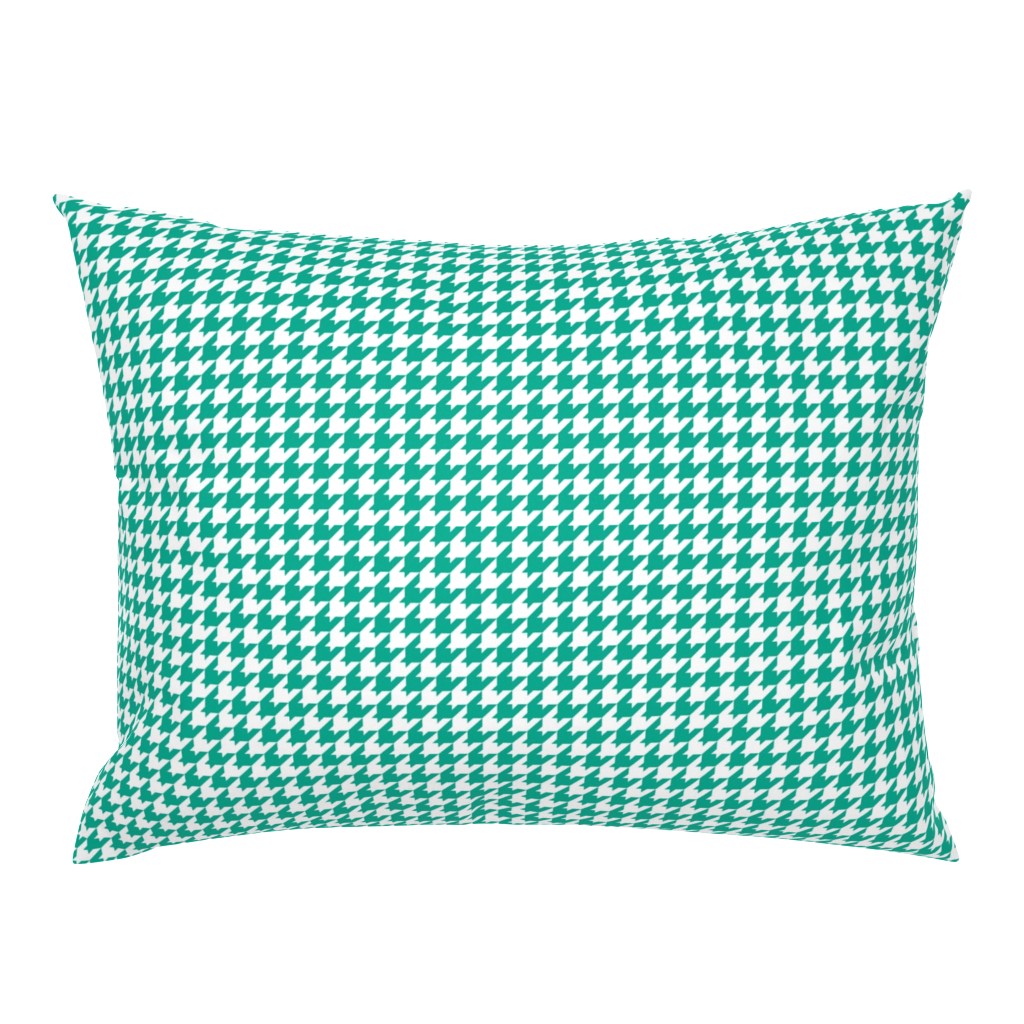 Houndstooth Pattern - Peacock Green and White