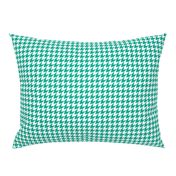 Houndstooth Pattern - Peacock Green and White