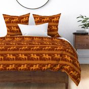 Greek Horse Stripe in Brown and Orange