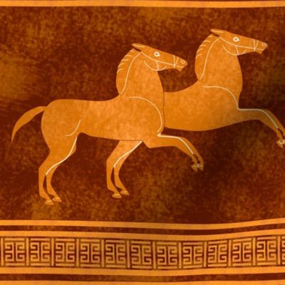 Greek Horse Stripe in Brown and Orange