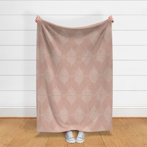 Boho southwestern modern Geometric - Pink and Bone - textured linen look interiors