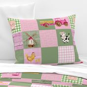 patchwork farm pink and green 