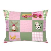 patchwork farm pink and green 