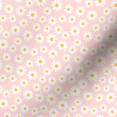 SMALL daisy print fabric - daisies, daisy fabric, baby fabric, spring fabric, baby girl, earthy - pink pastel