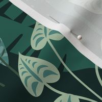 Tiger Dancing in the Jungle on Custom Green Background