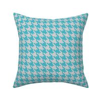 Turquoise and White Houndstooth Plaid