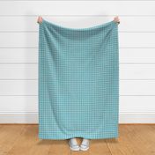 Turquoise and White Houndstooth Plaid