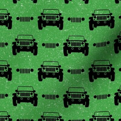 Medium Scale All Terrain Vehicle Off Roading Jeep Grill in Black and Green