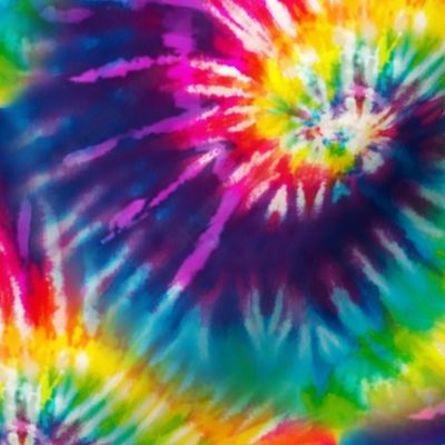 Large Scale Colorful Rainbow Tie Dye Swirl