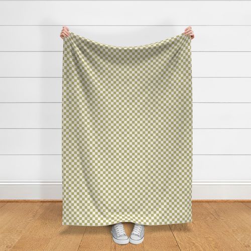 Soft Olive and Cream 1” Classic Checkers by Brittanylane