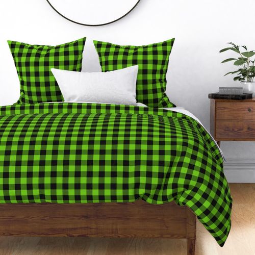 Lime Green Buffalo Check Plaid