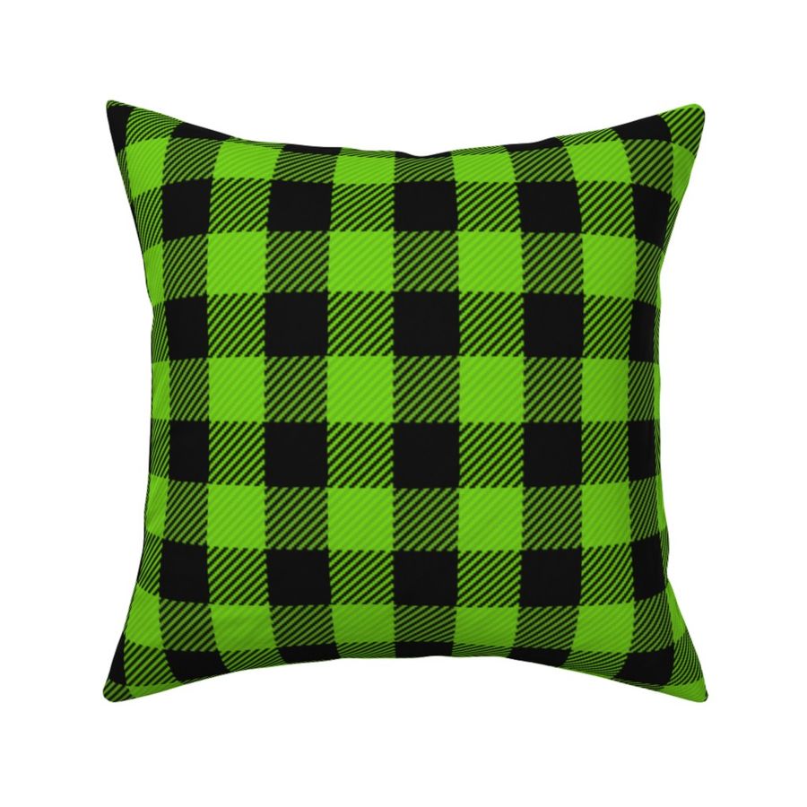 Lime Green Buffalo Check Plaid