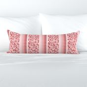 Medium Scale - Red-Pink Ombre - Loopy Stripes with Hybrid Paisley or Figure 8 Loops