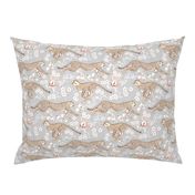 Cheetah Chintz - grey with white flowers