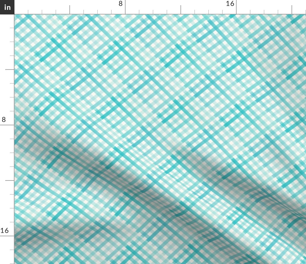 Sea Glass Weave Diagonal Plaid