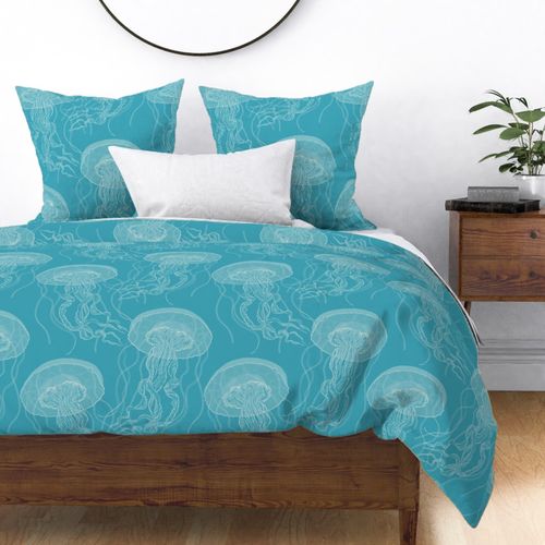 cozy jelly fish pastel bluegreen