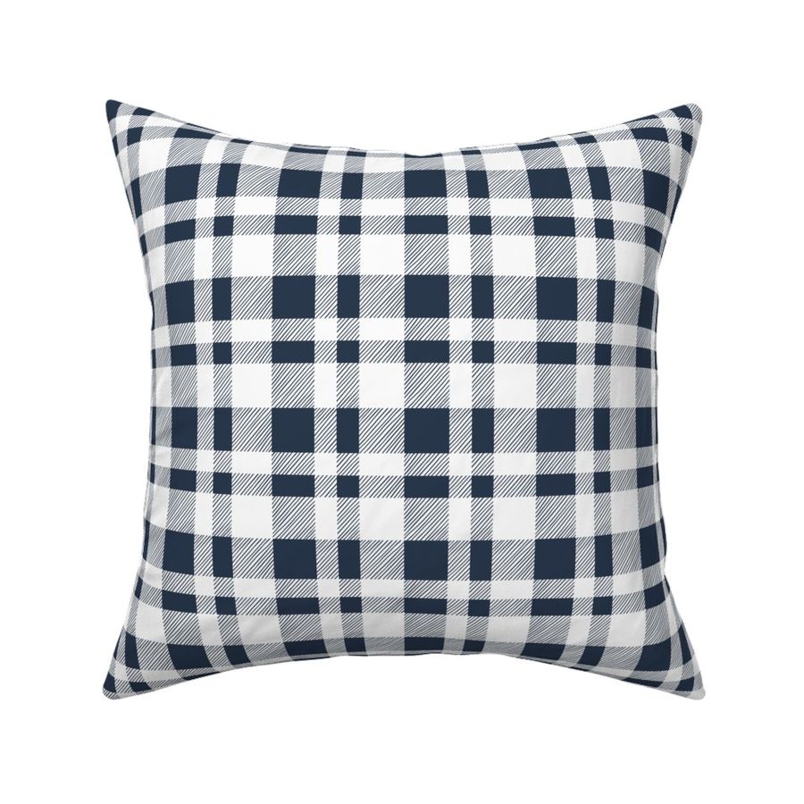 Offset Plaid - Navy and White