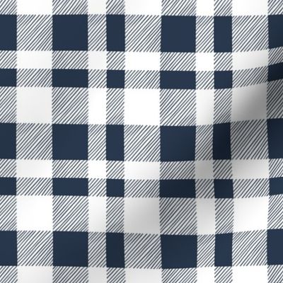 Offset Plaid - Navy and White