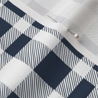 Offset Plaid - Navy and White