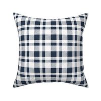 Offset Plaid - Navy and White