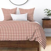 1" Gingham Plaid Check {Dusty Rose and Off White} 