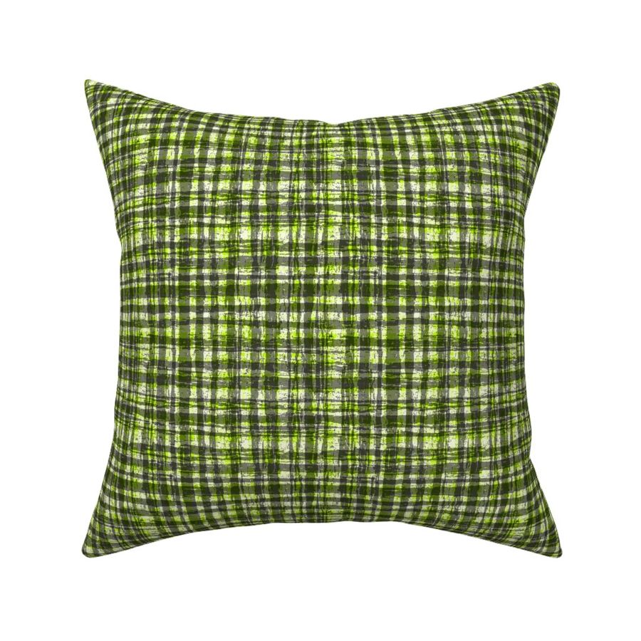 Black and White and Lime Yellow Green Hemp Rope Texture Plaid Squares Black 000000 White FFFFFF and Electric Lime Green D4FF00 Bold Modern Abstract Geometric